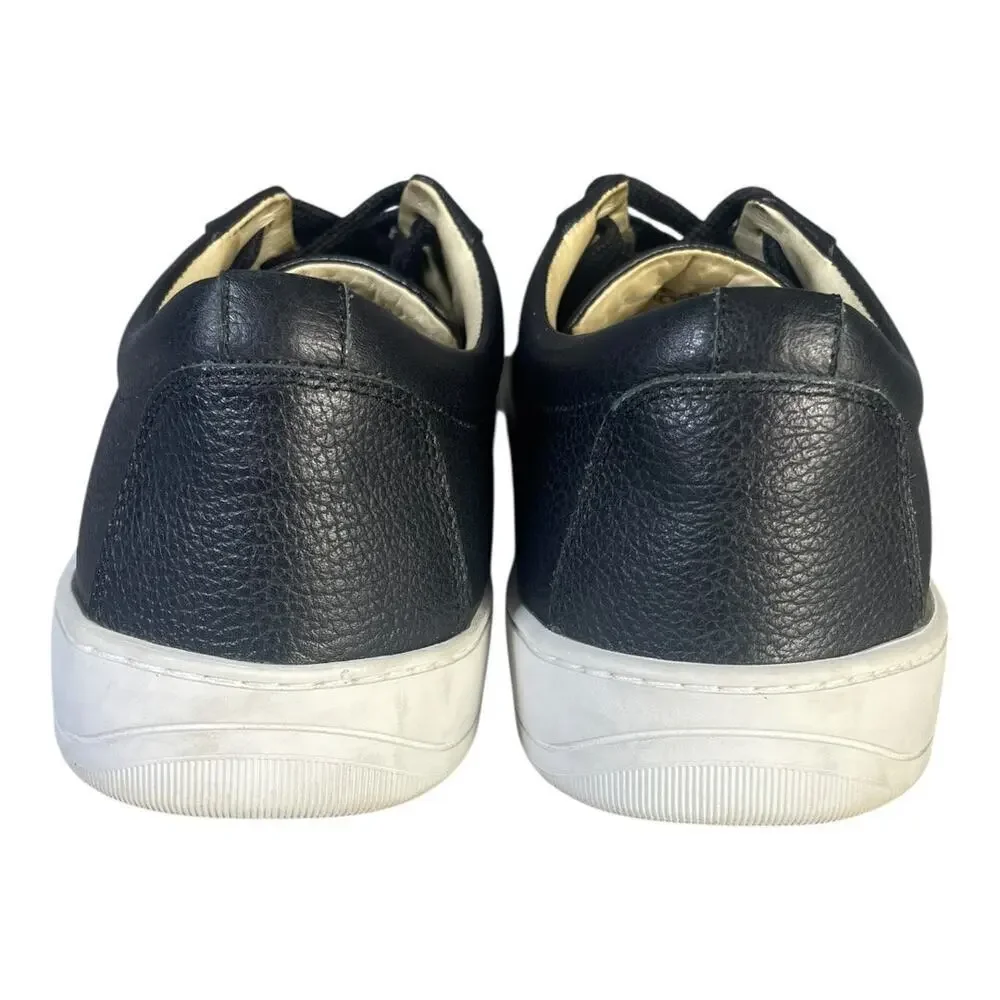 Mercanti Fiorentini Men’s Black Leather Sneakers Size-10M
